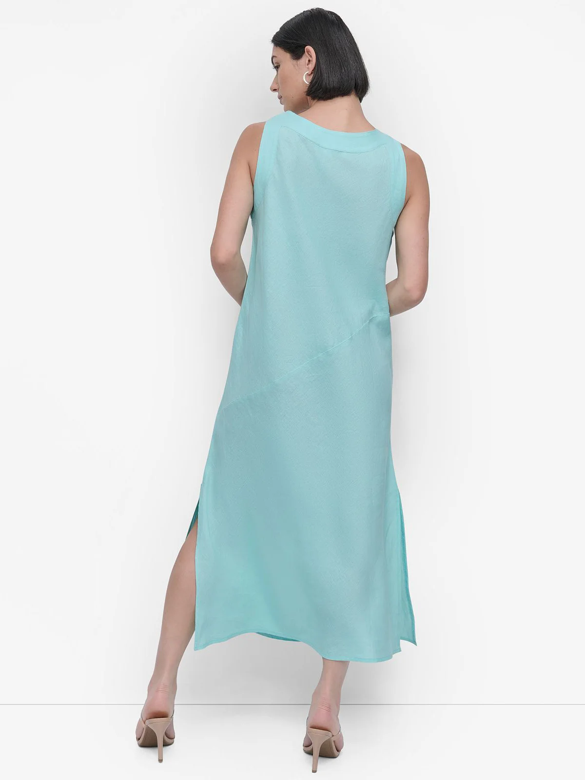DKNY Đầm Nữ S/L V Nk Panel Linen