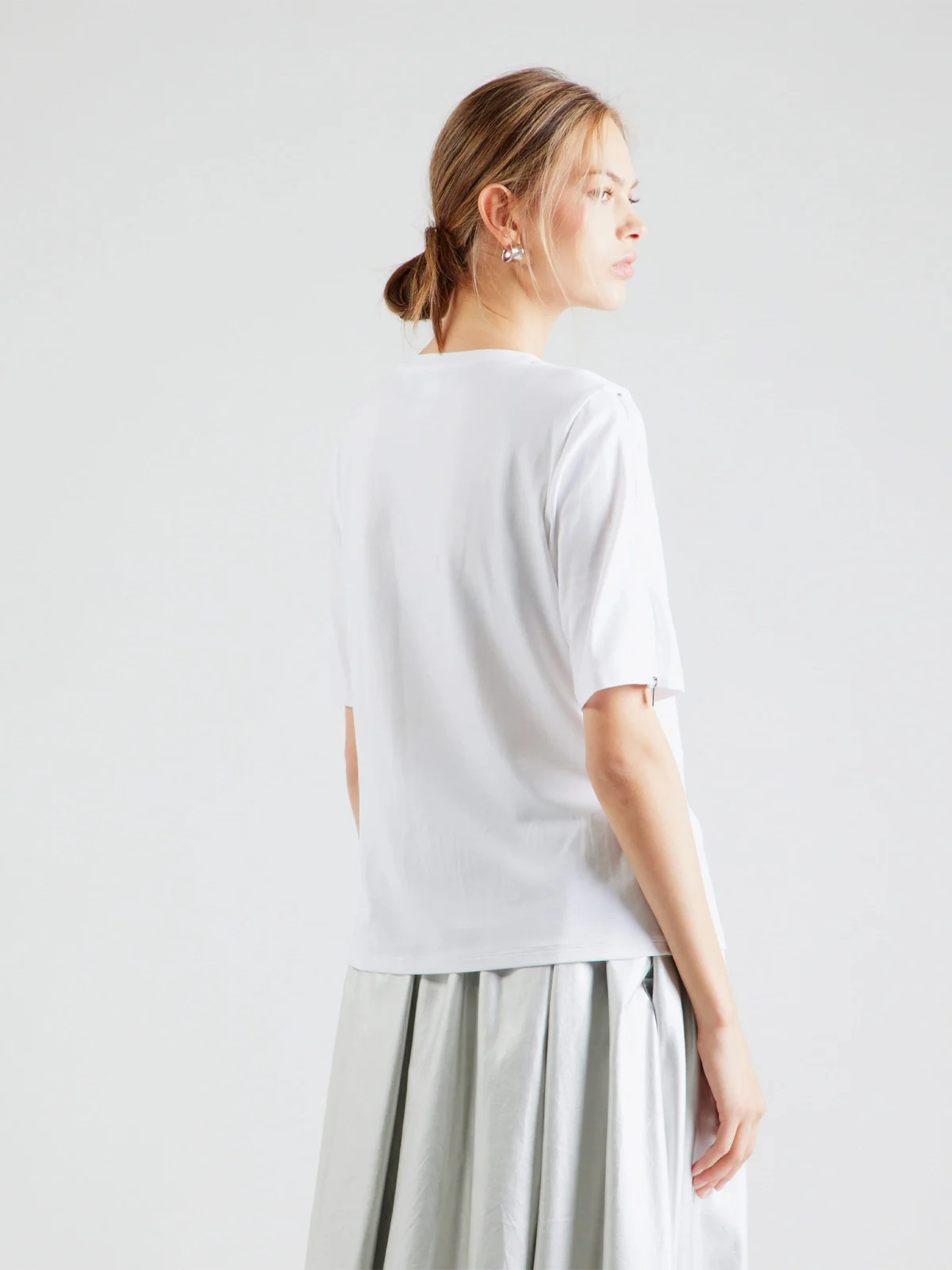 DKNY Áo Thun Nữ S/S Zip Slv Crystal