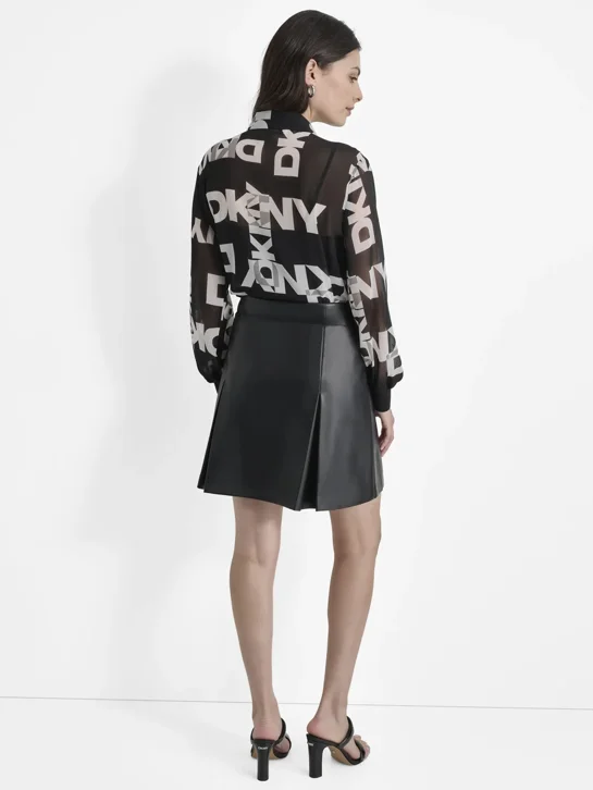 DKNY Áo Sơ Mi Nữ L/S Bttn Dwn Chffon Logo Shirt