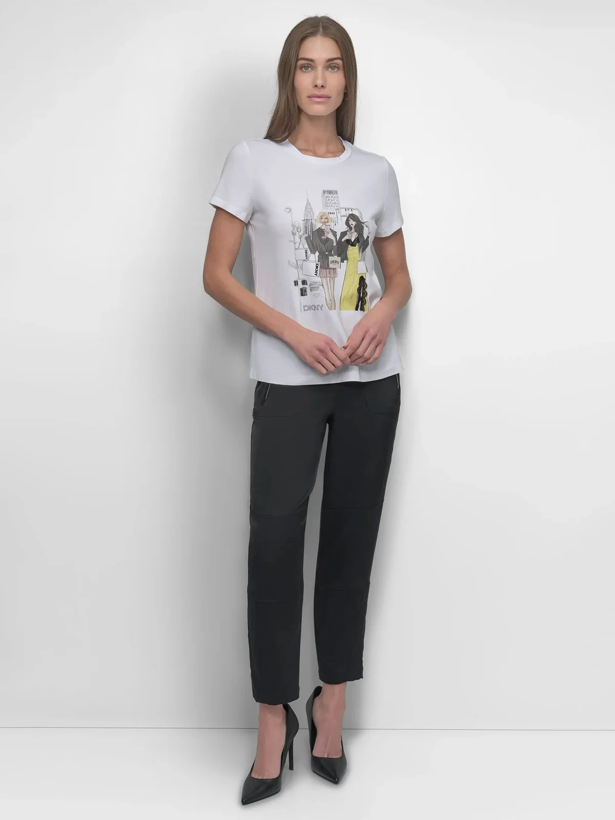 DKNY Áo Thun Nữ S/S Chr Conversational Tshirt