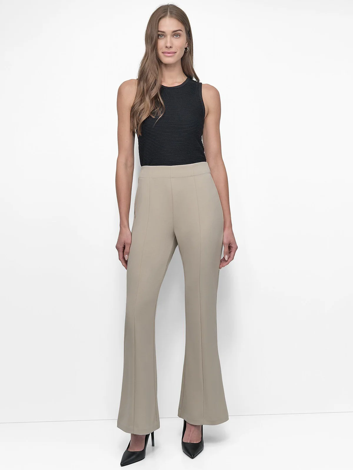 DKNY Quần Dài Nữ Scuba Wide Leg Frnt Seam Pant