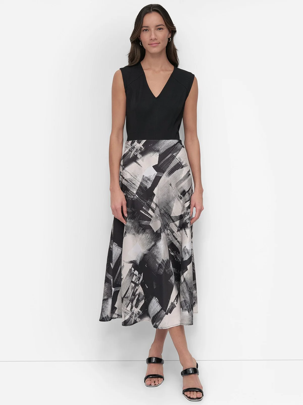 DKNY Đầm Nữ S/L Mix Media Printed Skirt