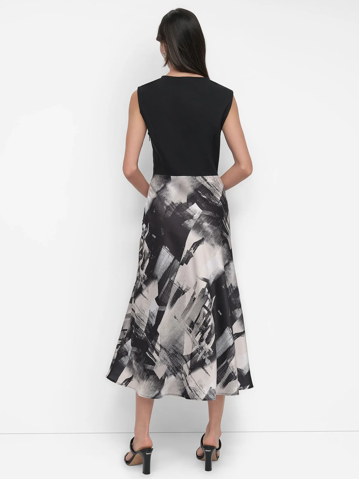 DKNY Đầm Nữ S/L Mix Media Printed Skirt