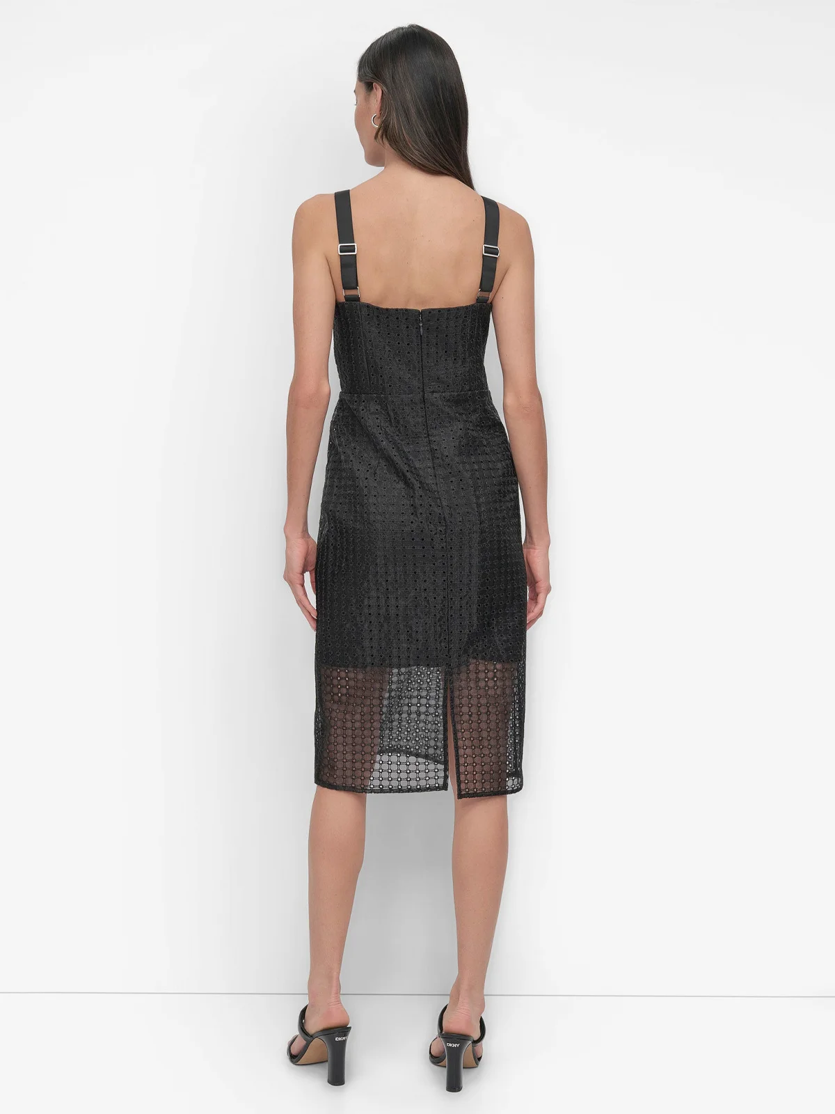 DKNY Đầm Nữ S/L Crcl Orgnza Eyelet Dress