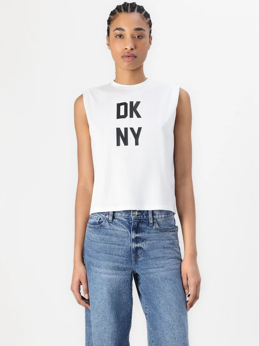 DKNY Áo Thun Nữ S/L Tissue Knit Logo T Shirt