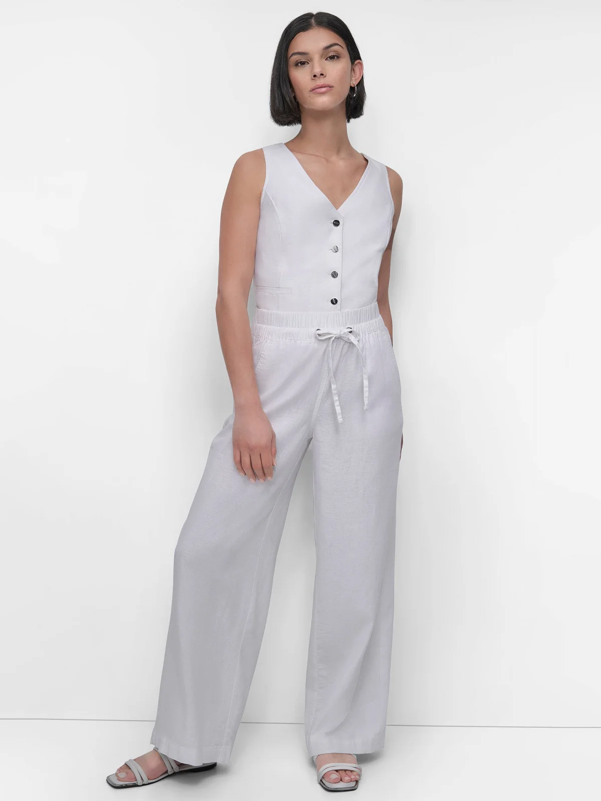 DKNY Quần Dài Nữ Linen Viscose Pull On Pant