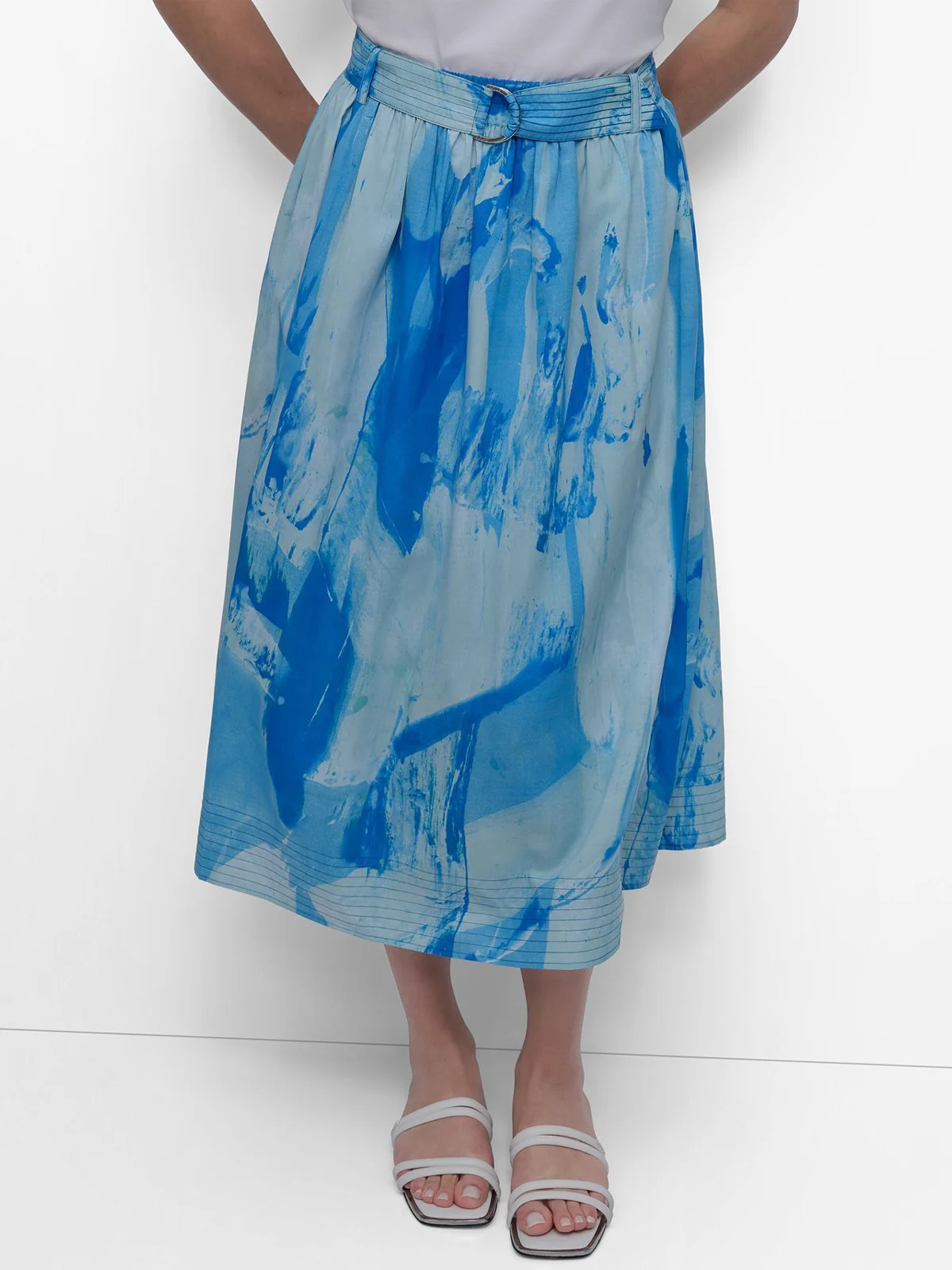 DKNY Chân Váy Nữ Button Waist Parachute Skirt