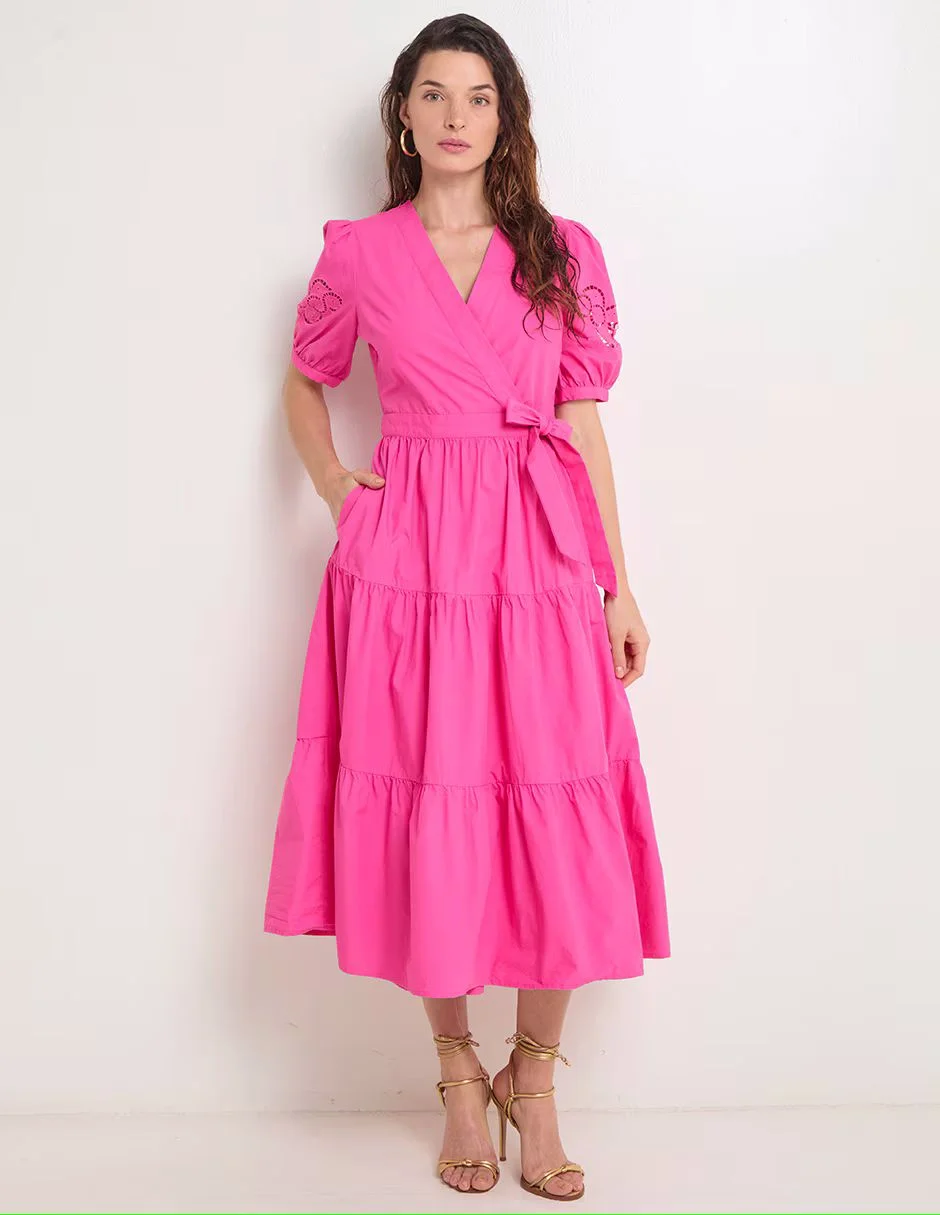 DKNY Đầm Nữ S/S Tiered Poplin Dress
