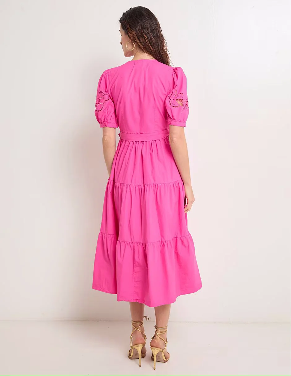 DKNY Đầm Nữ S/S Tiered Poplin Dress