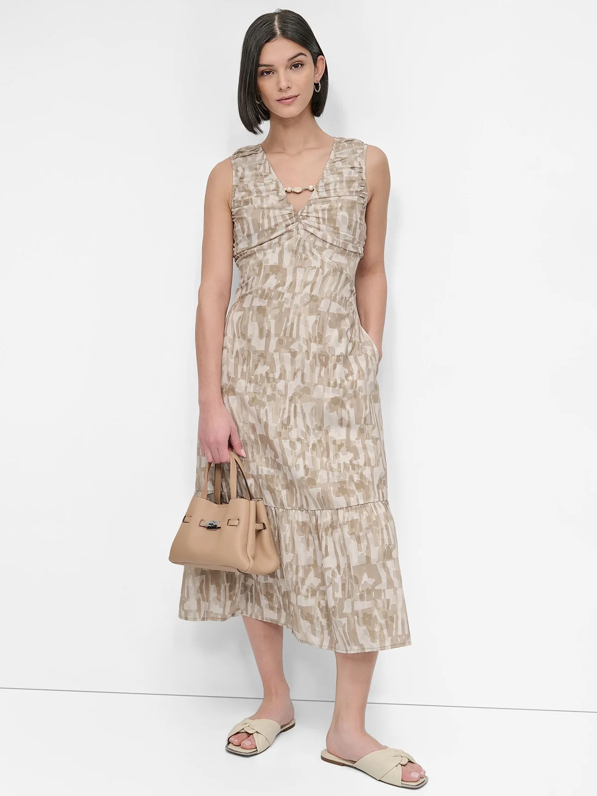 DKNY Đầm Nữ S/L City Burnout Dre