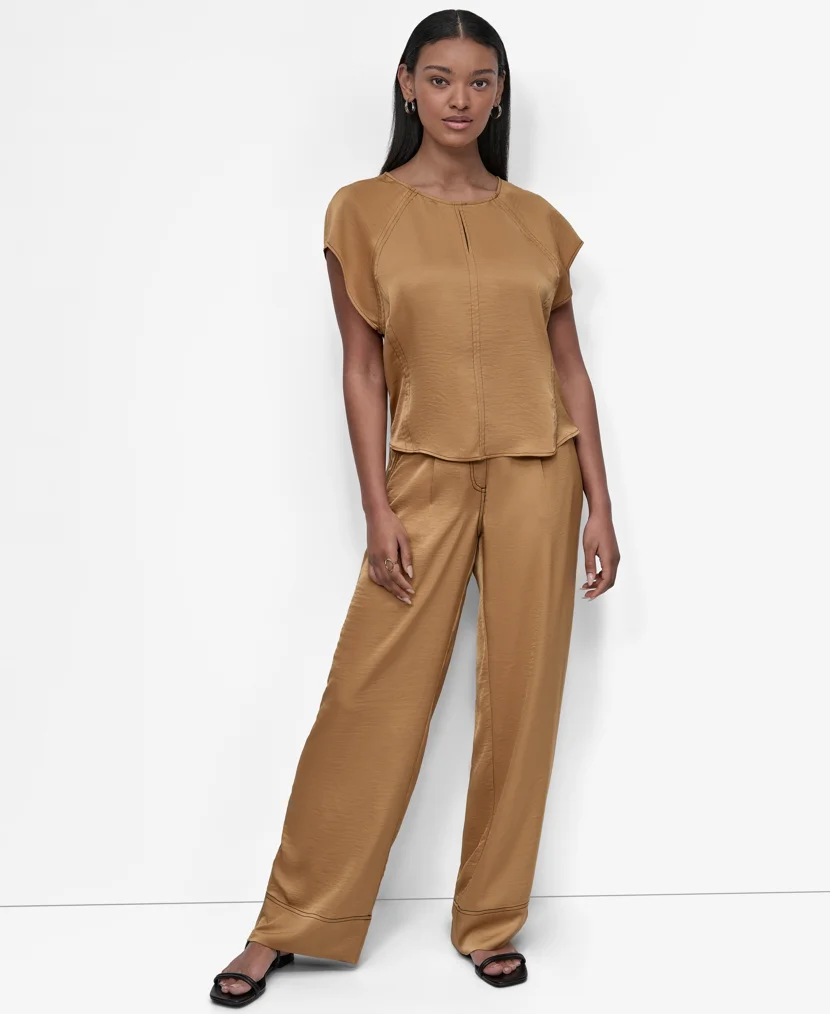 DKNY Áo Kiểu Nữ Flutter Slv Glazeddressing Top