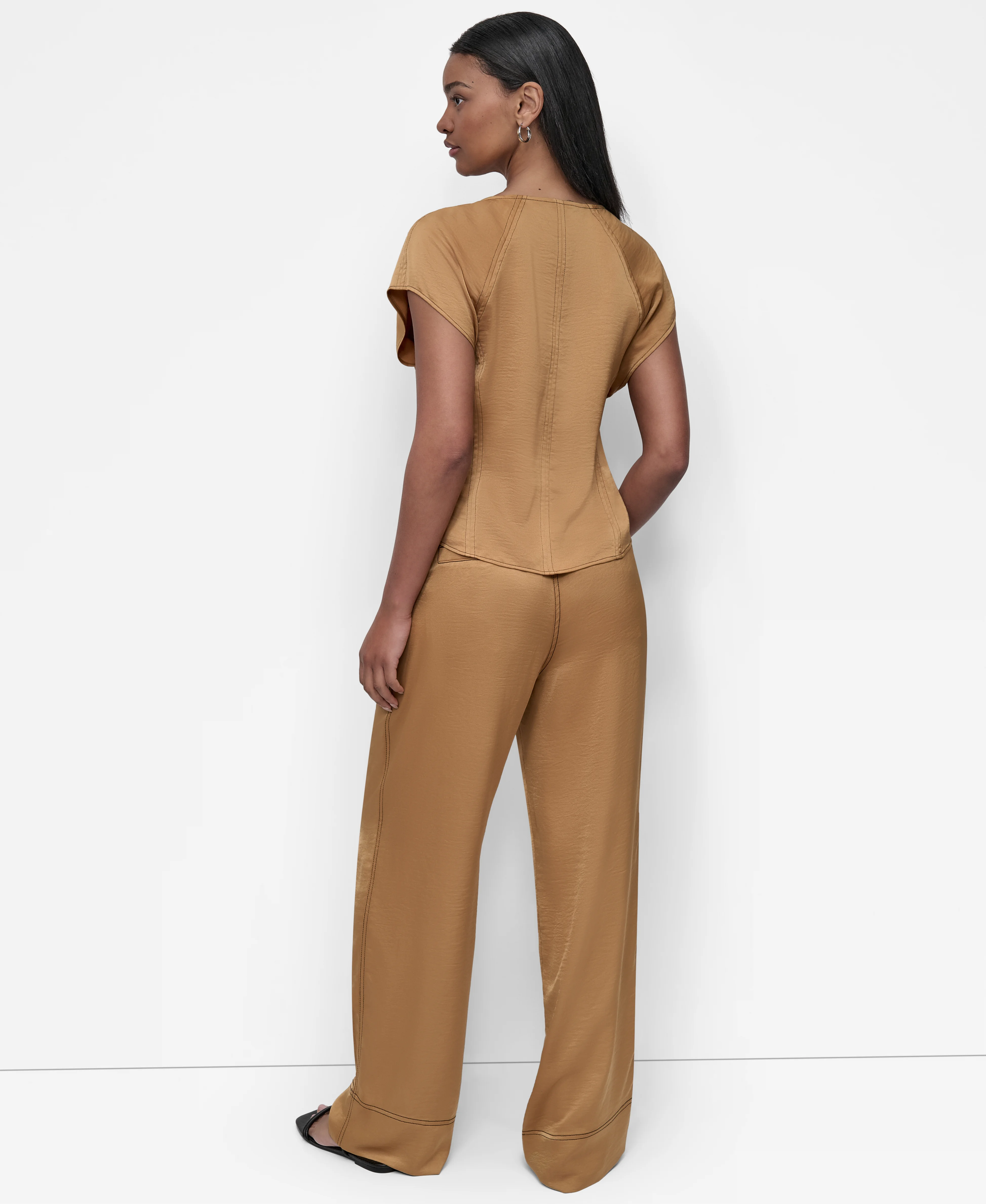 DKNY Áo Kiểu Nữ Flutter Slv Glazeddressing Top