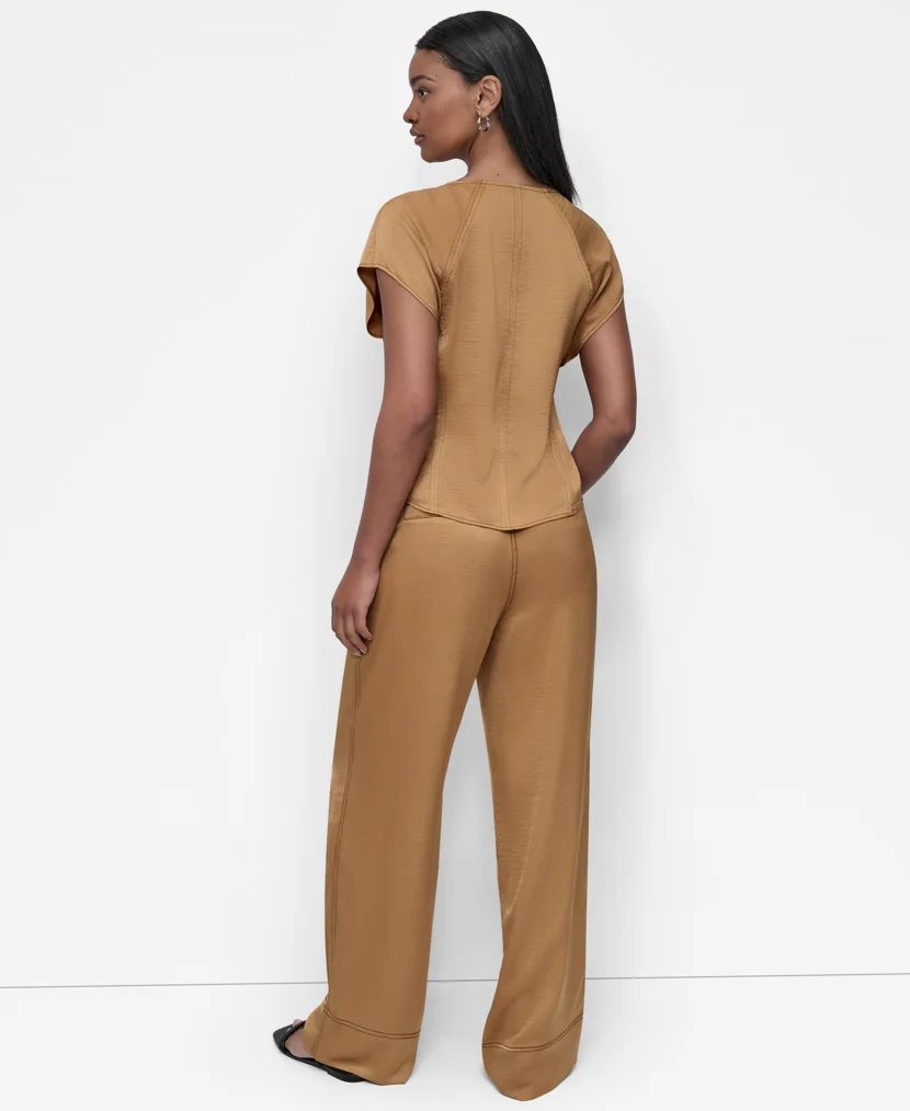 DKNY Áo Kiểu Nữ Flutter Slv Glazeddressing Top