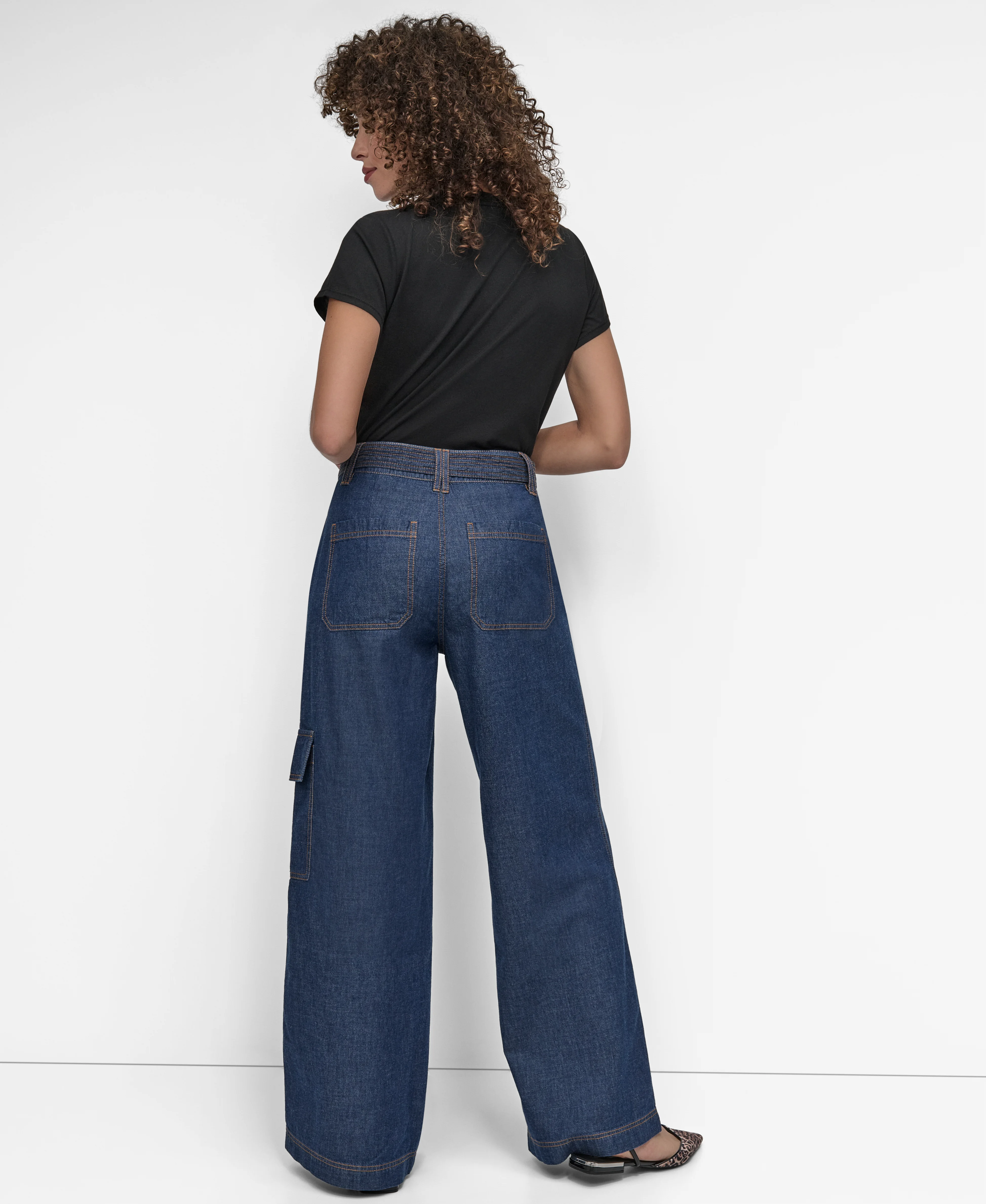 DKNY Quần Dài Nữ Li-Weight Denim Wide Leg Pant