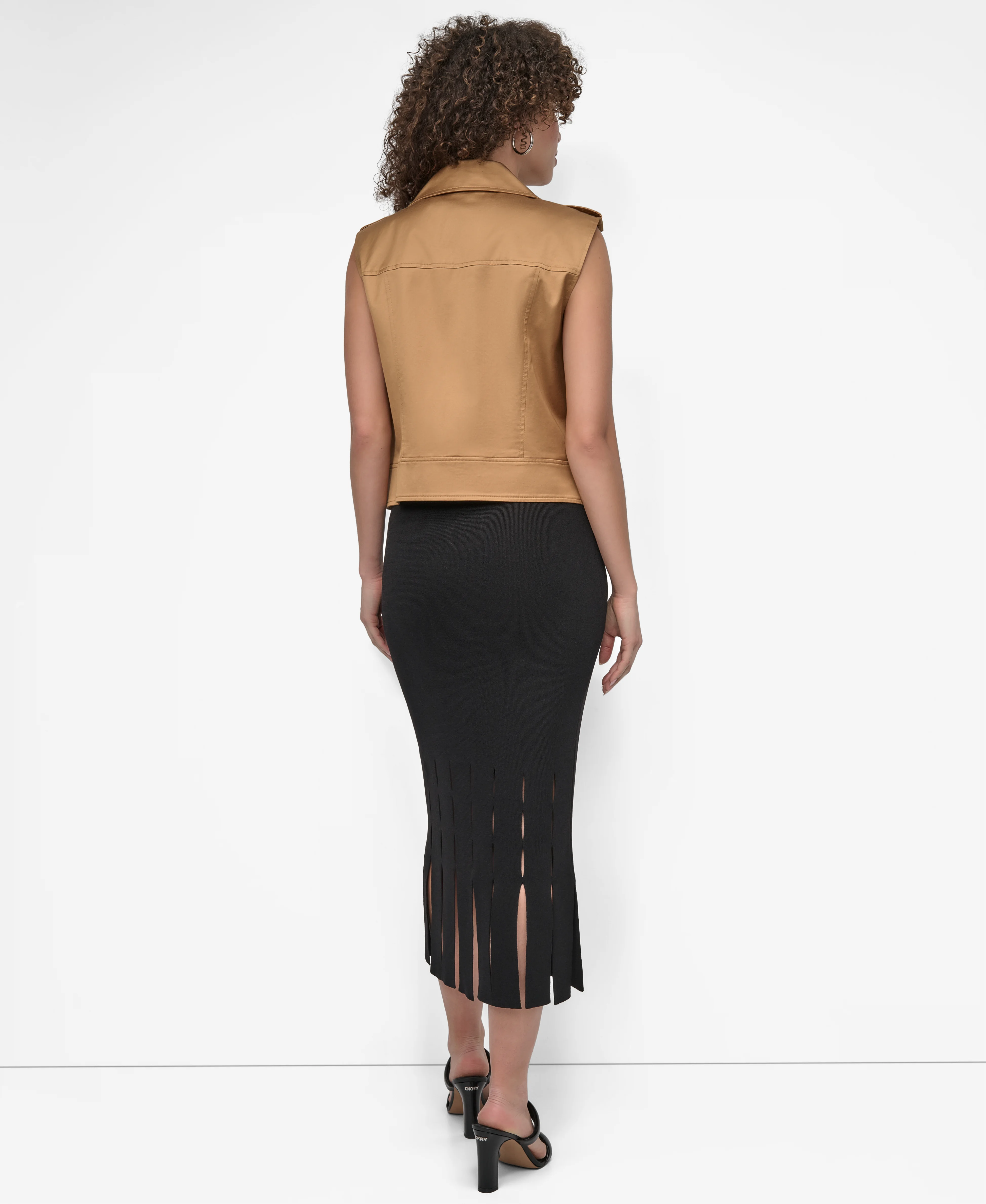 DKNY Áo Gi Lê Nữ S/L Moto Vest