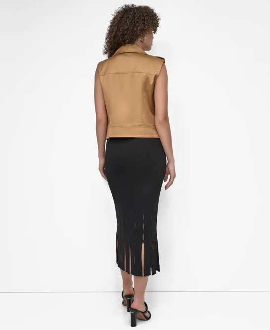 DKNY Áo Gi Lê Nữ S/L Moto Vest
