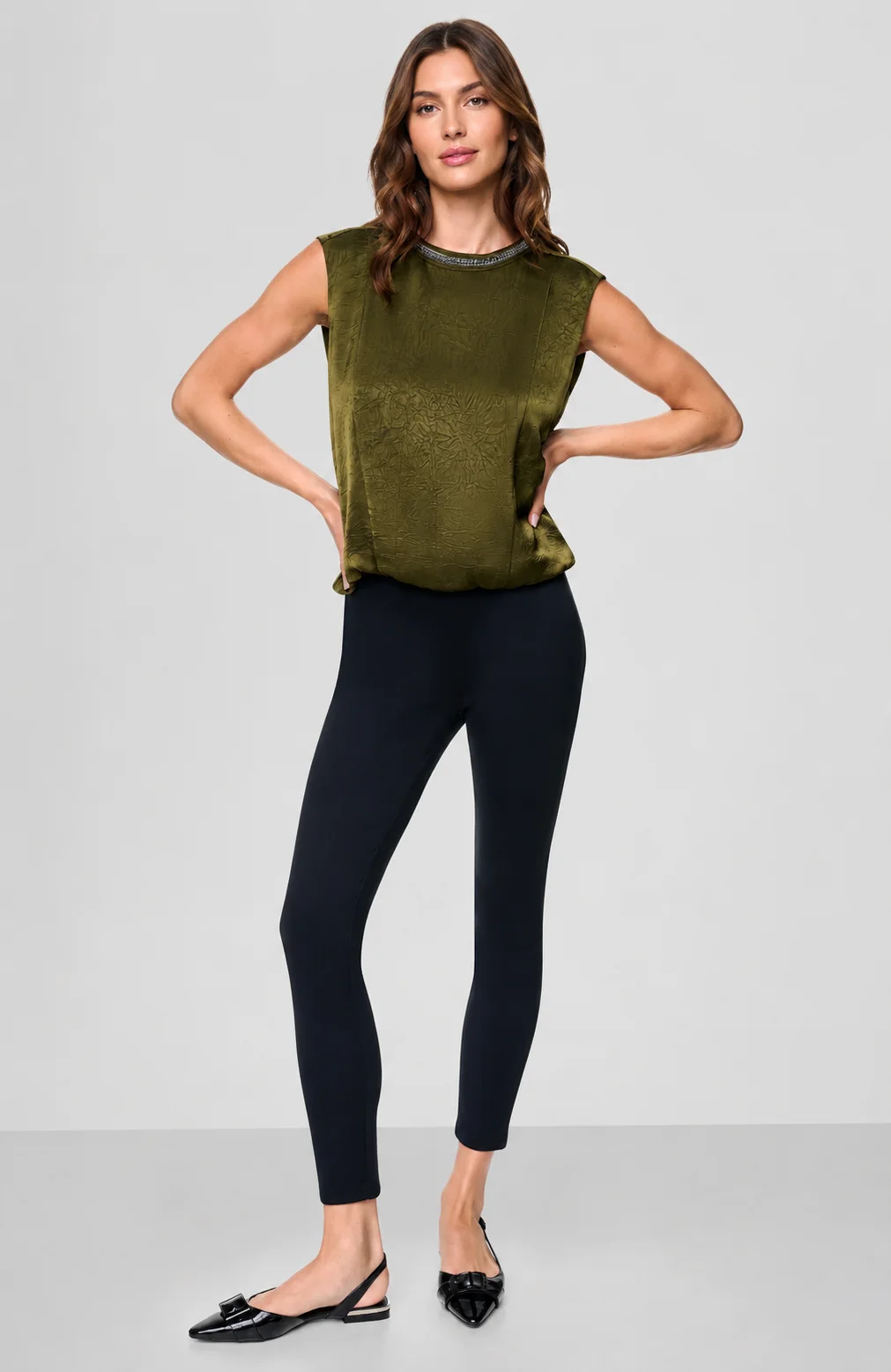 DKNY Áo Kiểu Nữ S/L Slight Crease Top With Cha