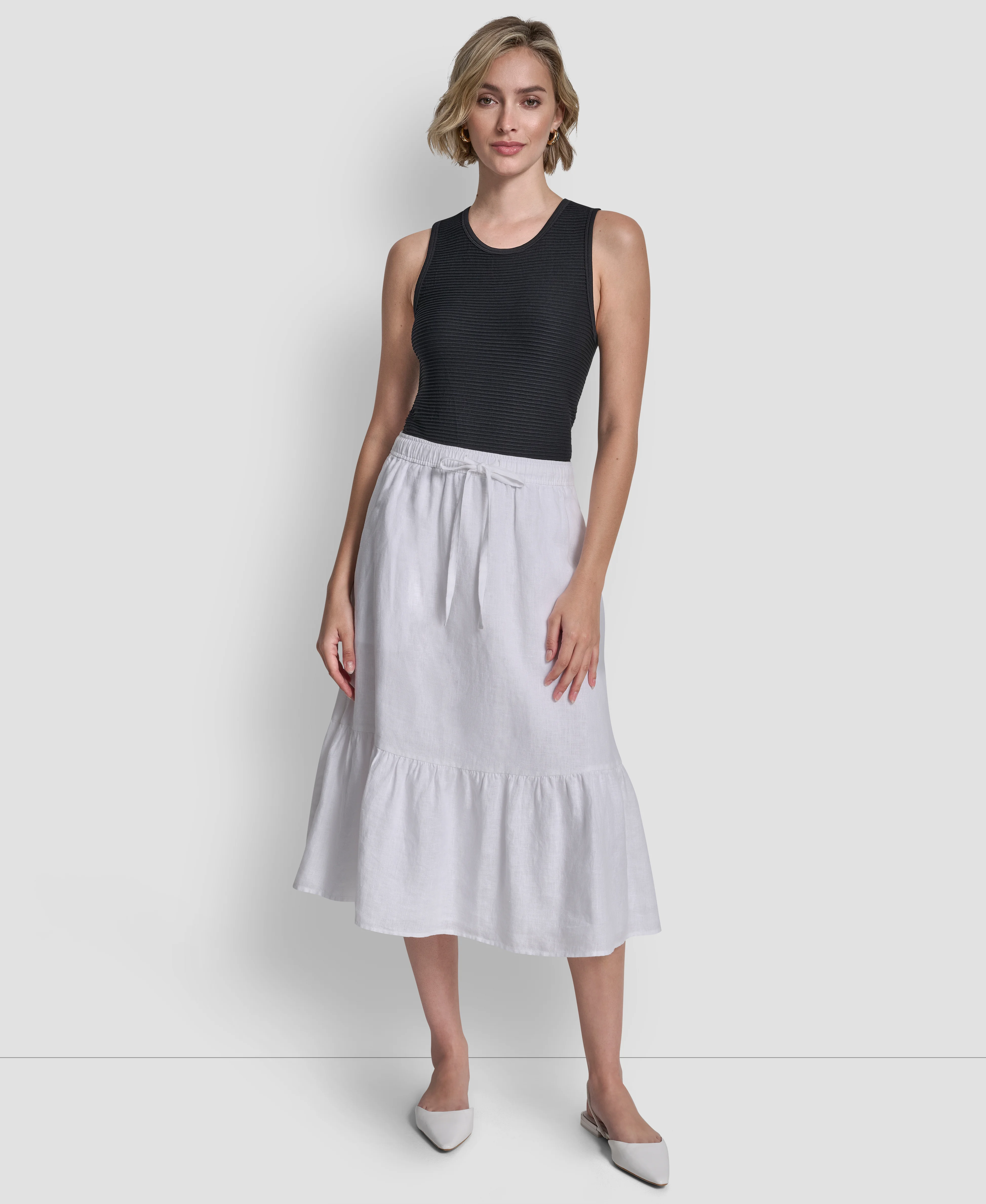 DKNY Váy Nữ Pull On Linen Skirt