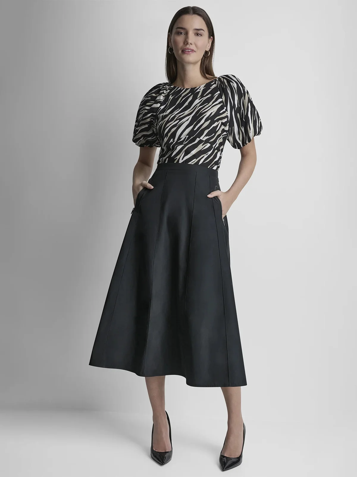 DKNY Váy Nữ Taffeta Seamed Skirt