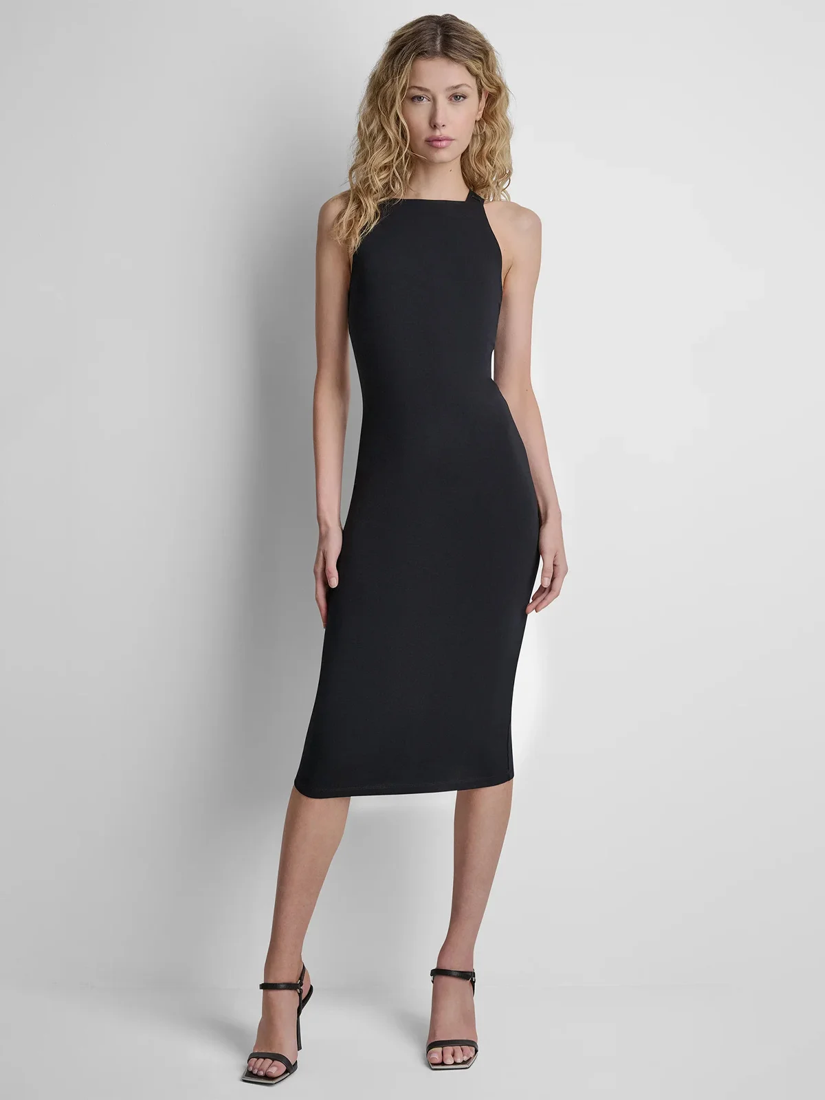 DKNY Đầm Nữ Sl Cttn Span Logo Strap Dress