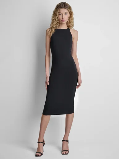 DKNY Đầm Nữ Sl Cttn Span Logo Strap Dress