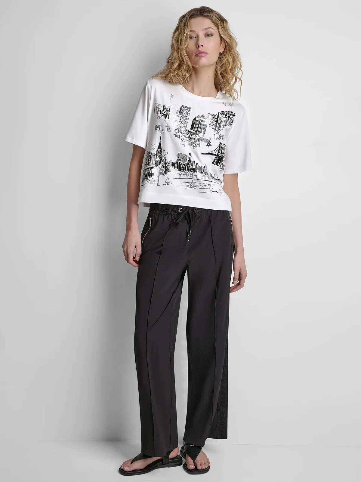 DKNY Áo Thun Nữ S/S New York Toile T Shirt