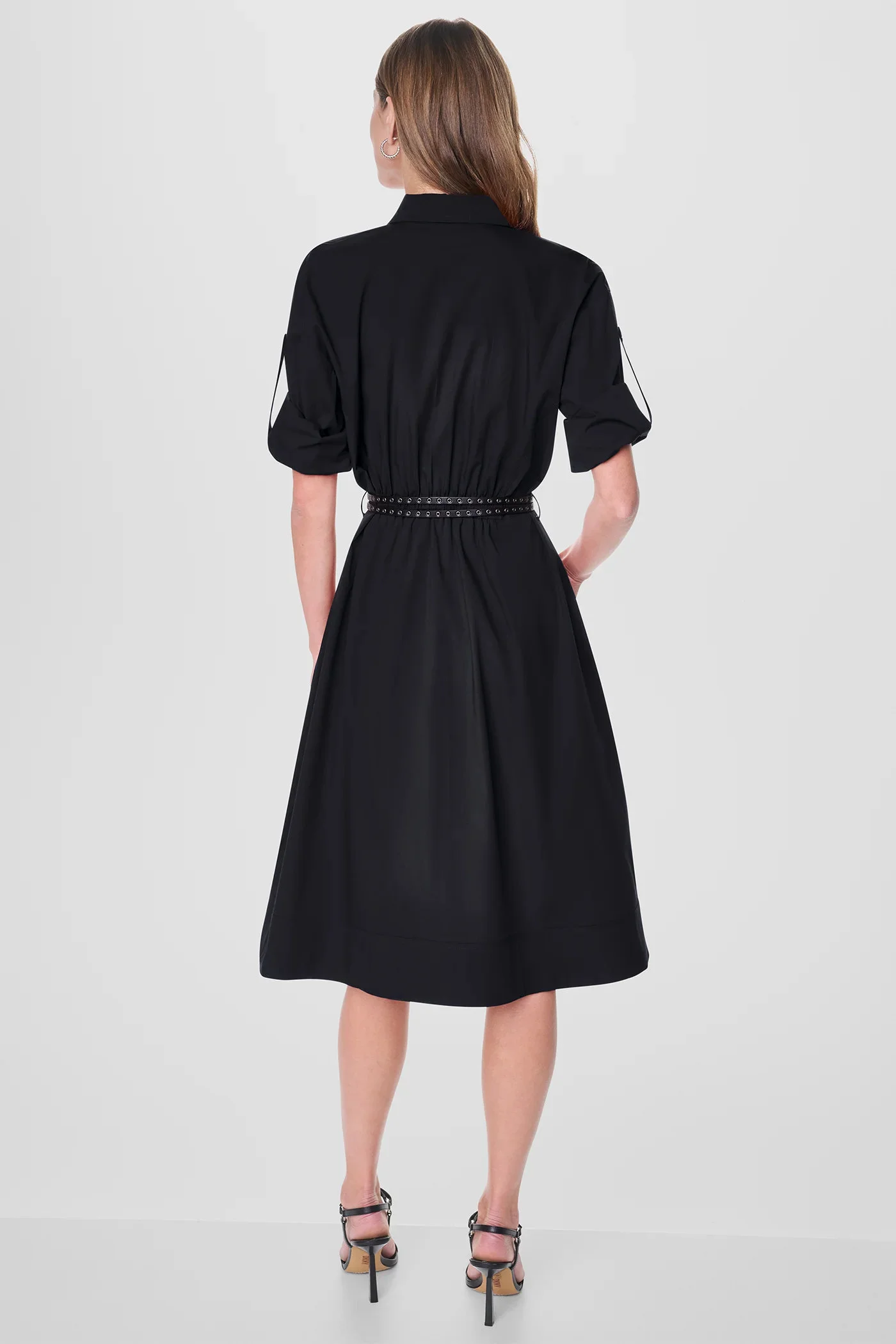 DKNY Đầm Nữ Ls Roll Tab Belt Poplin Dress