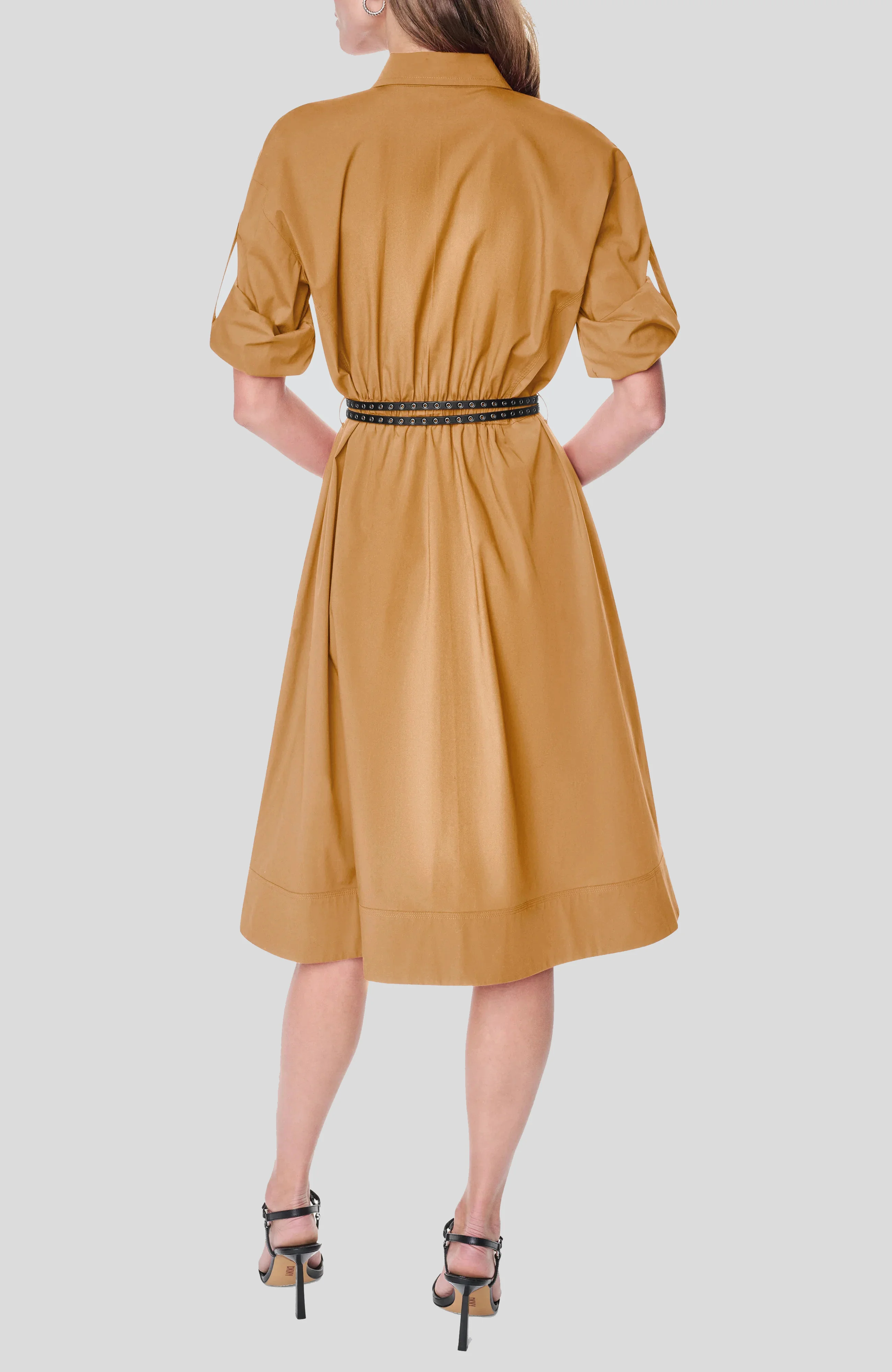 DKNY Đầm Nữ Ls Roll Tab Belt Poplin Dress