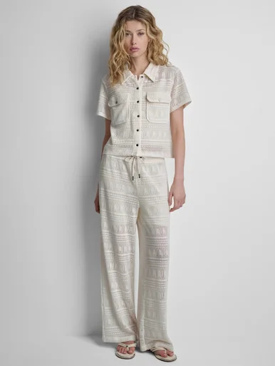DKNY Quần Dài Nữ Pearl Knit Draw String Pants