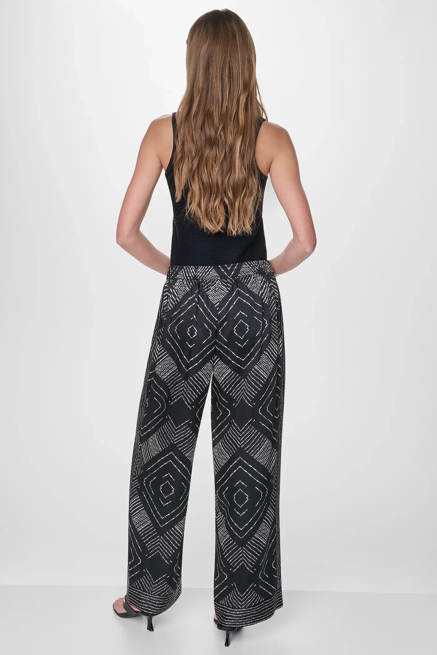 DKNY Quần Dài Nữ Prntd Scarf Twill Wideleg Pant