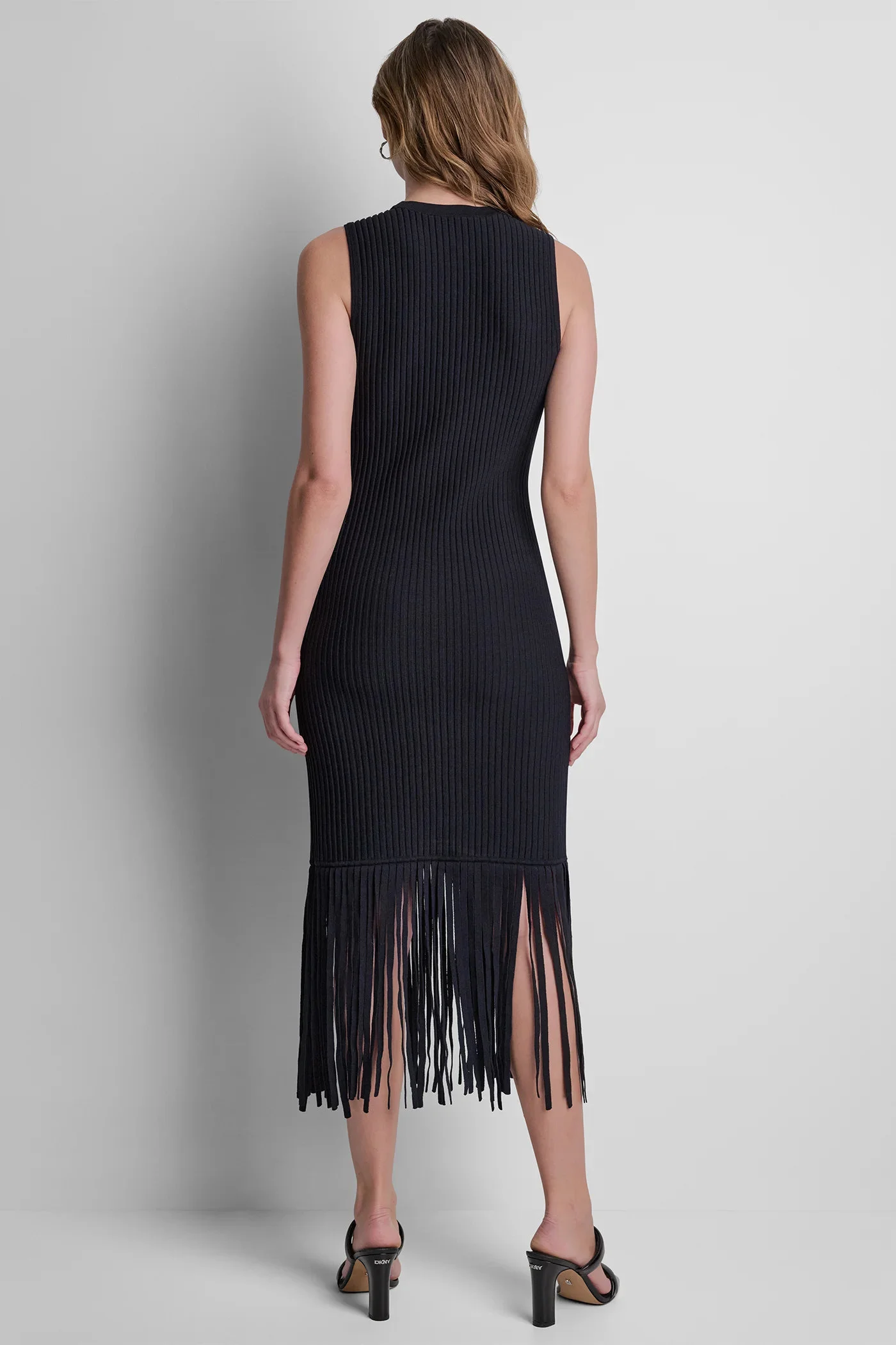 DKNY Đầm Nữ S/L Fringe Sweater Dress