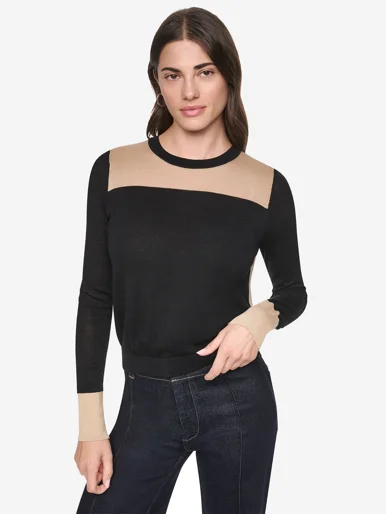 DKNY Áo Len Nữ L/S Clr Block Ultralight Swtr