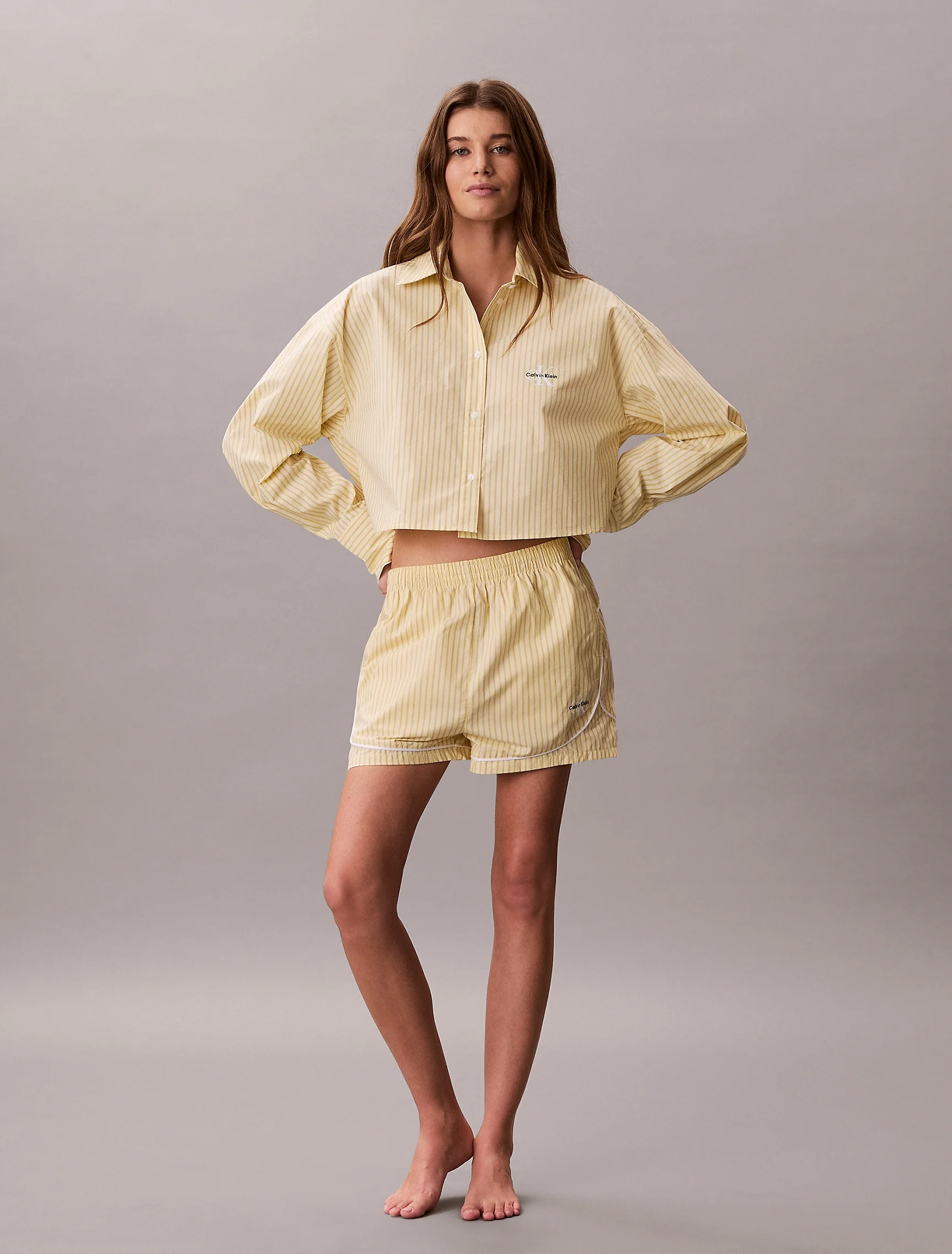CK UNDERWEAR Quần Ngủ Nữ Cotton Poplin Pyjama Shorts