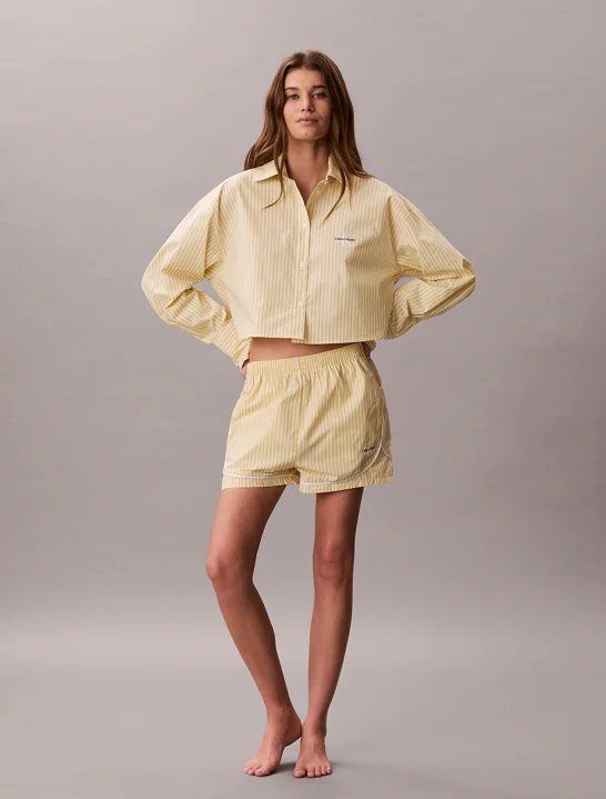 CK UNDERWEAR Quần Ngủ Nữ Cotton Poplin Pyjama Shorts