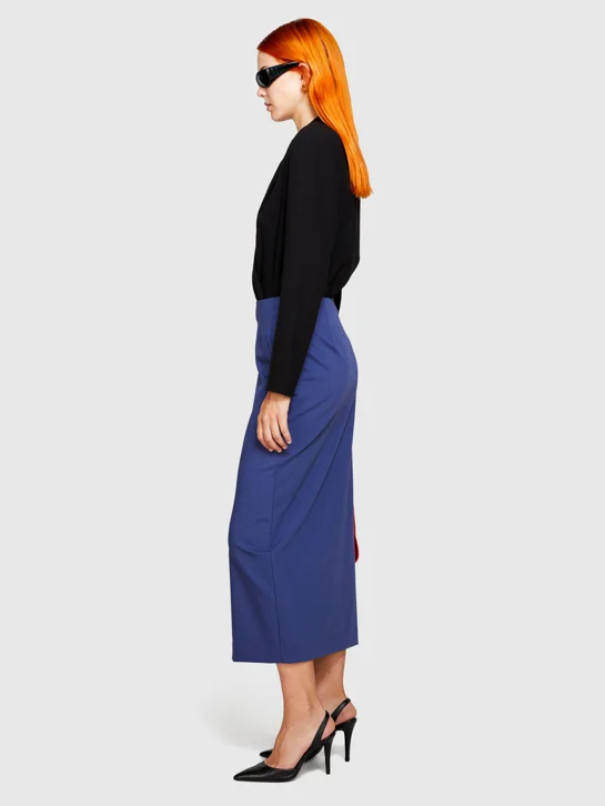 SISLEY Chân Váy Vải Nữ Midi Skirt With Slit