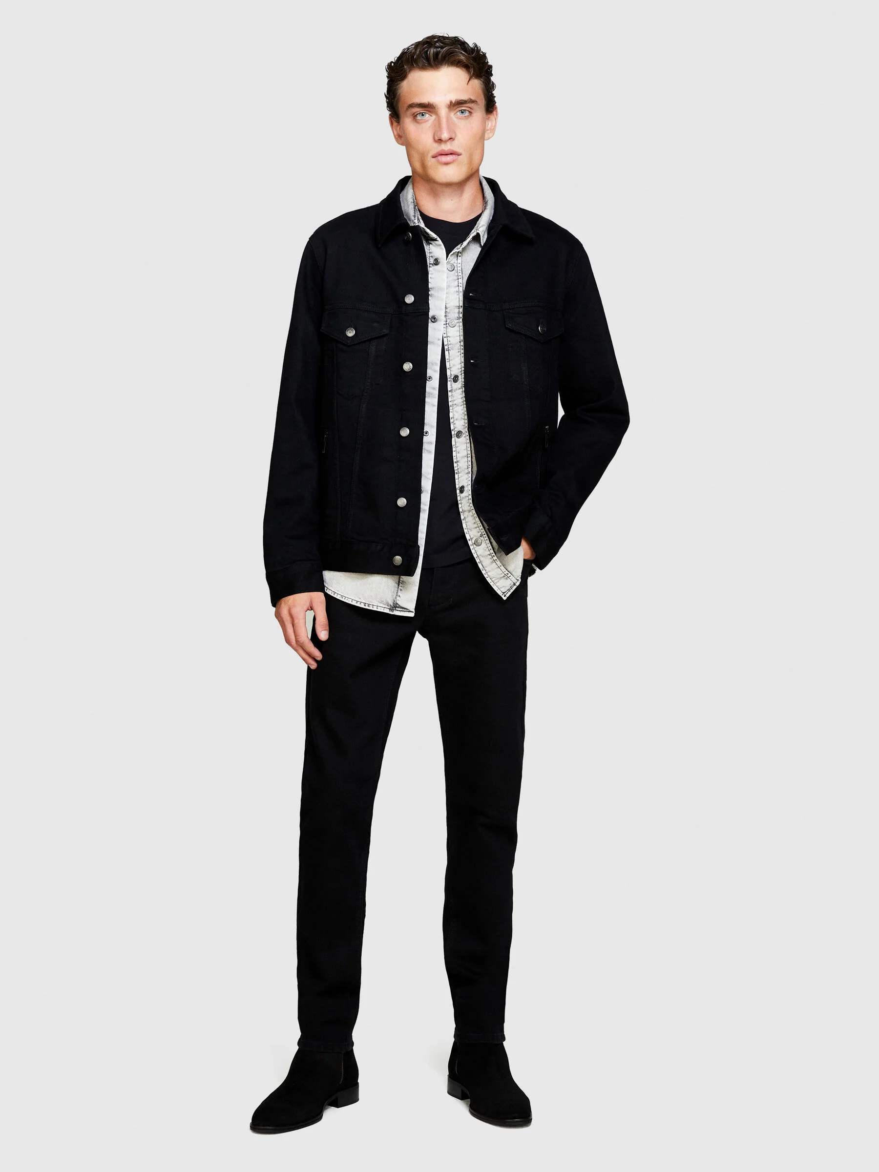 SISLEY Quần Dài Nam Skinny Fit Black Helsinki Jeans
