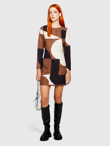 SISLEY Đầm Vải Nữ Short Printed Dress