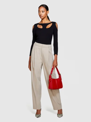 SISLEY Quần Dài Nữ Wide Leg Trousers