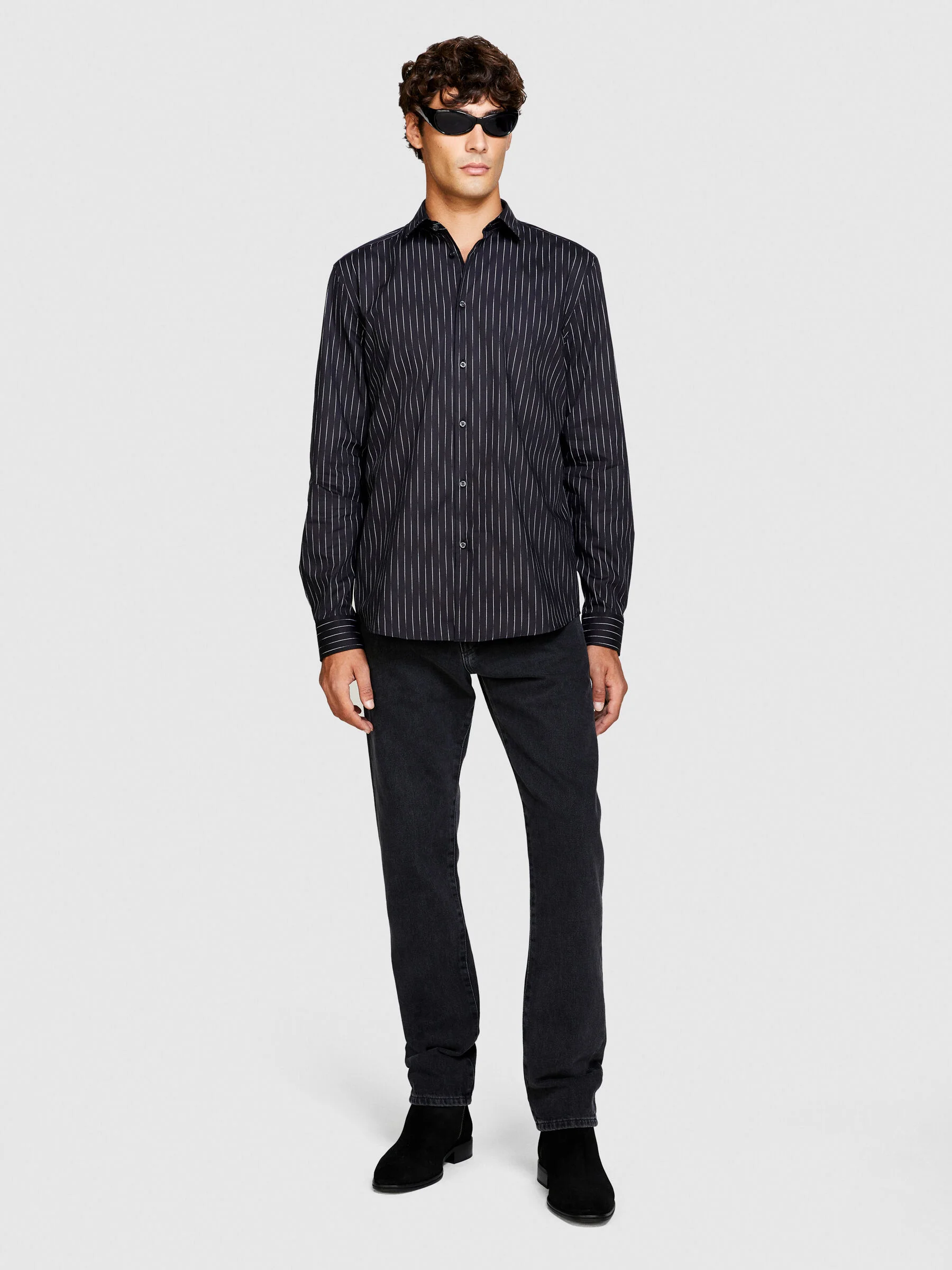 SISLEY Áo Sơ Mi Nam Slim Fit Printed Shirt