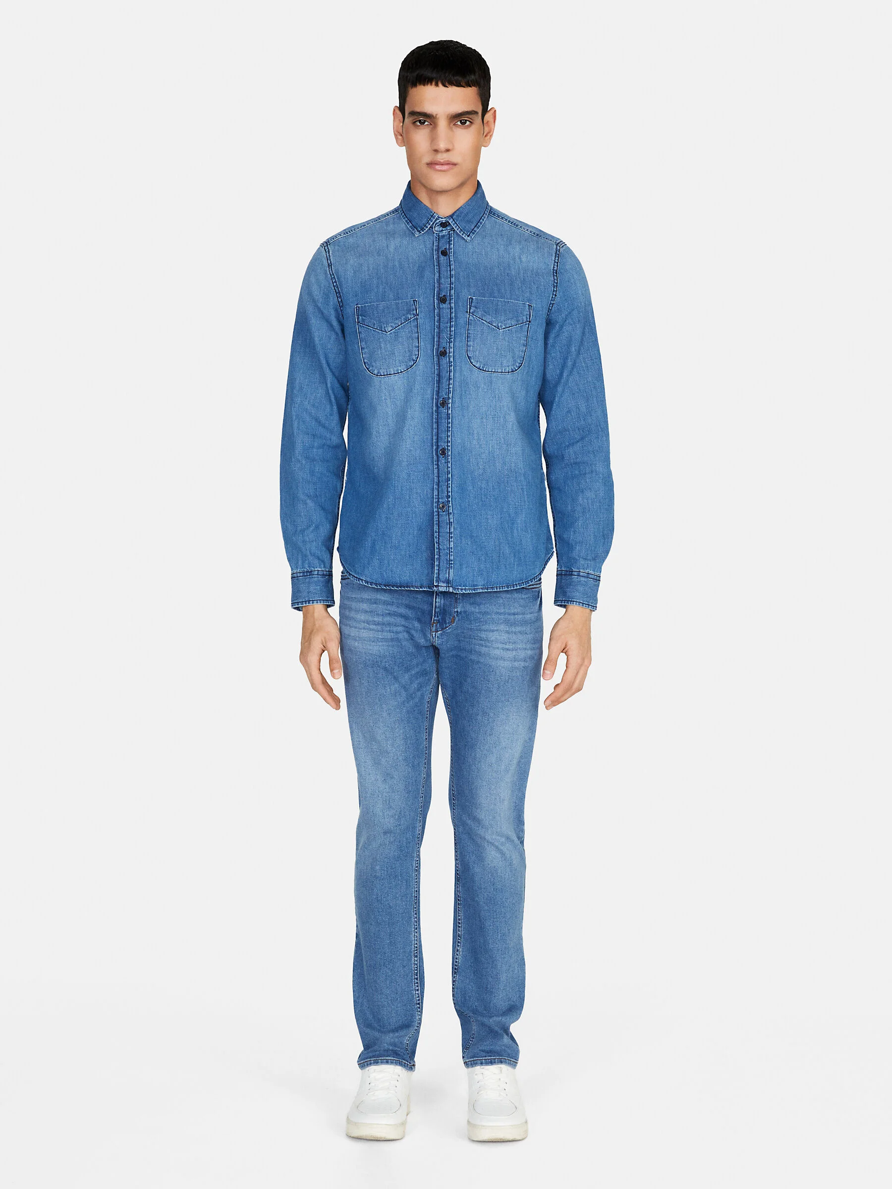 SISLEY Áo Sơ Mi Dài Tay Nam Men Shirt
