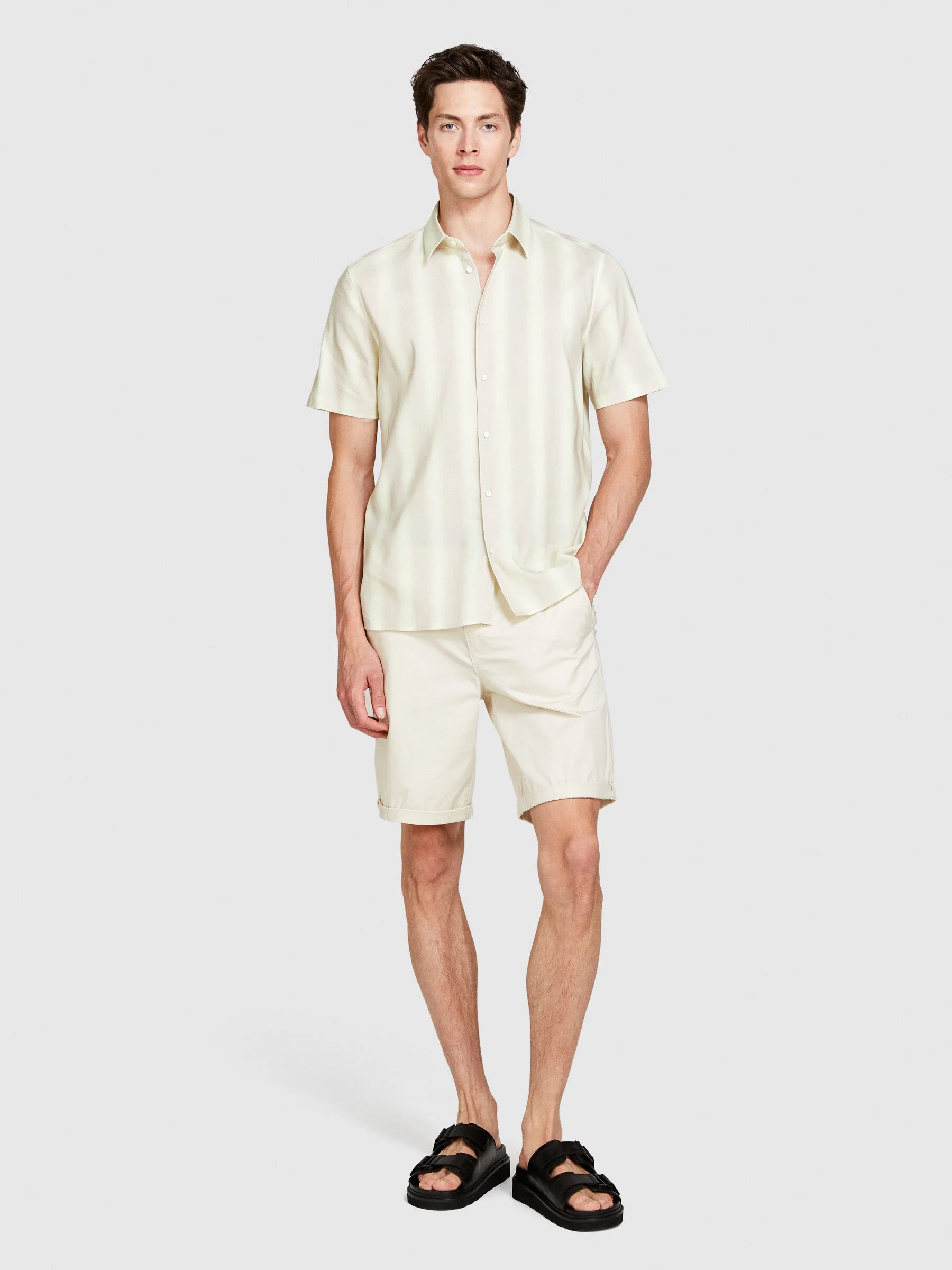 SISLEY Áo Sơ Mi Ngắn Tay Nam Men Shirt