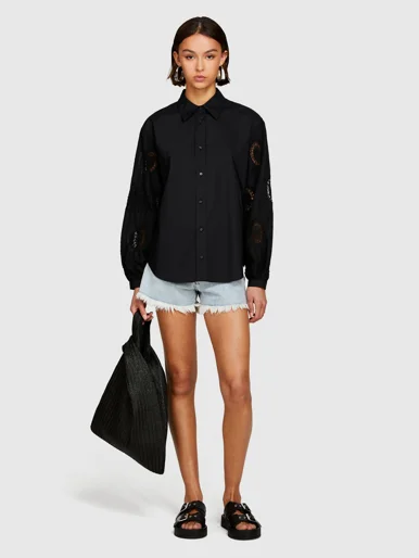 SISLEY Áo Sơ Mi Dài Tay Nữ Women Shirt