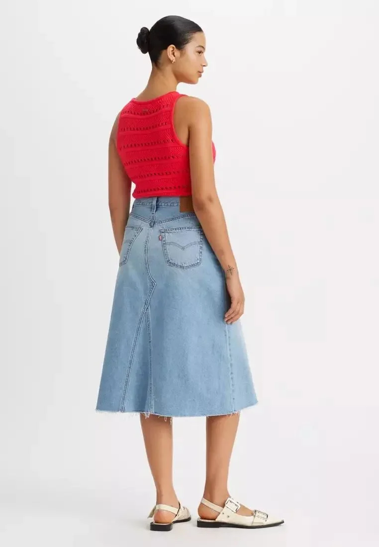 LEVI'S Váy Jeans Nữ - Mid Length High Rise A-Line Decon