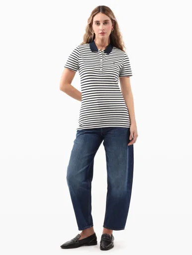 TOMMY HILFIGER Áo Polo Nữ Tay Ngắn Heritage S/S Slim Pique Polo