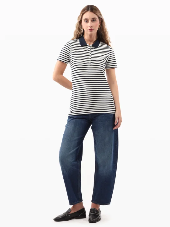 TOMMY HILFIGER Áo Polo Nữ Tay Ngắn Heritage S/S Slim Pique Polo