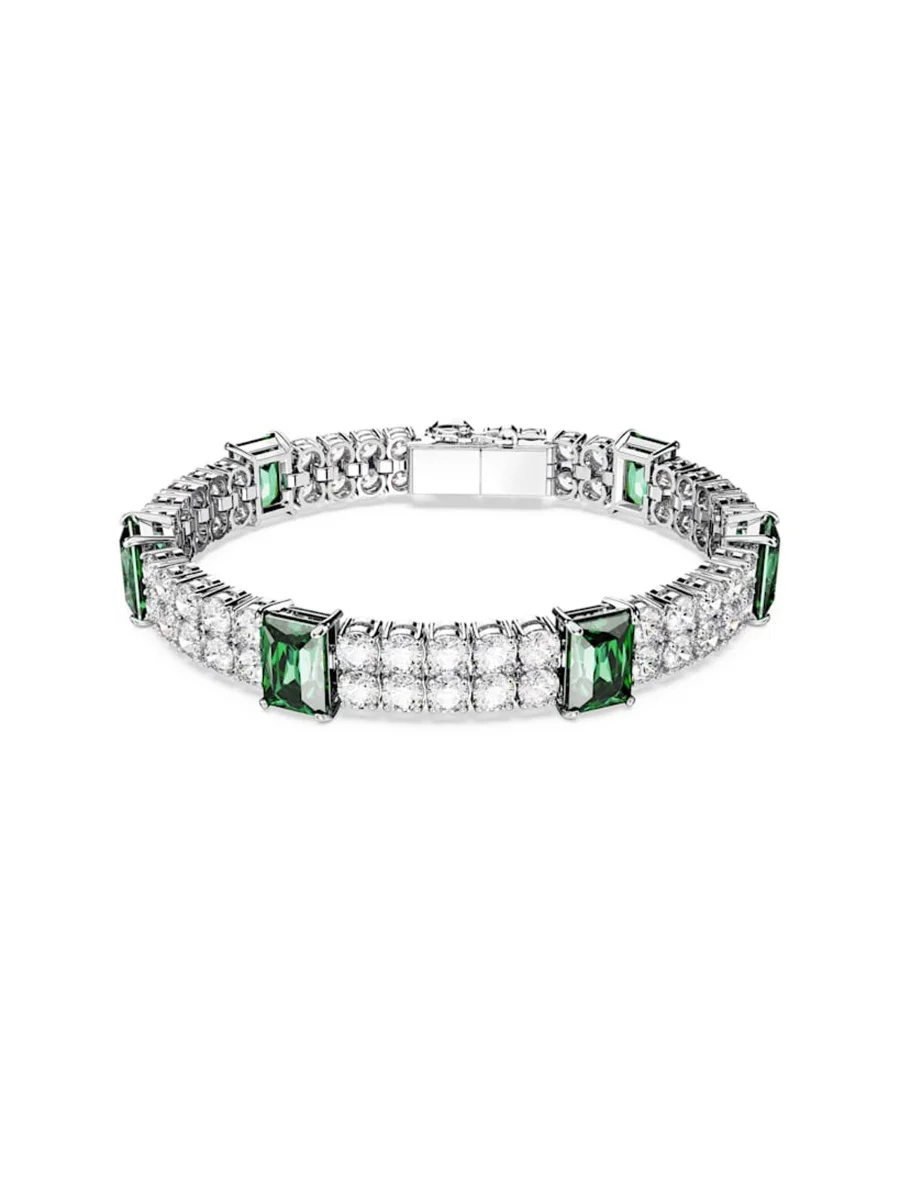 SWAROVSKI Vòng Tay Matrix:Tb L Green Stones Gre/Rhs M