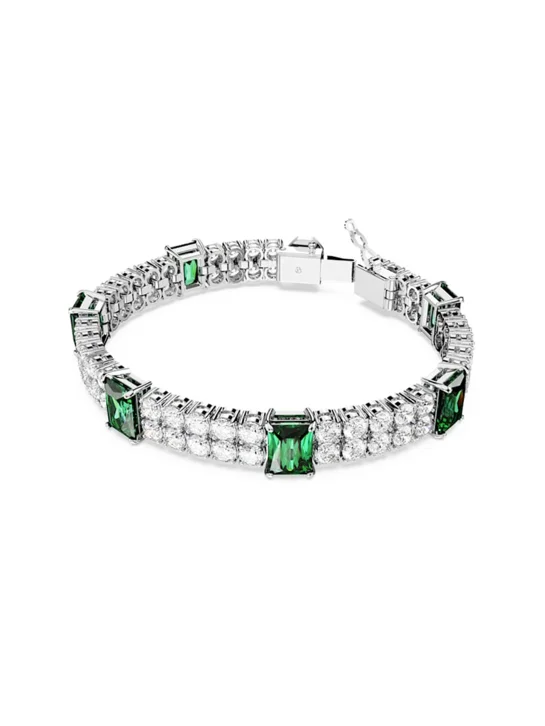 SWAROVSKI Vòng Tay Matrix:Tb L Green Stones Gre/Rhs M