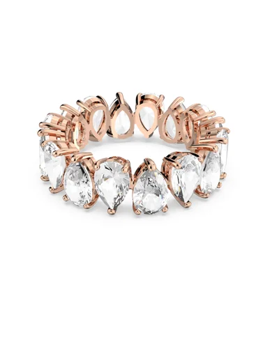 SWAROVSKI Nhẫn Vittore, Pear Cut, White, Rose Gold-Tone Plated