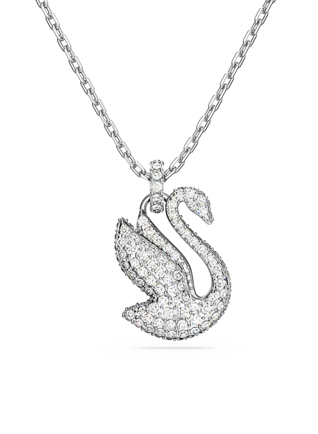 SWAROVSKI Vòng Cổ Swarovski Iconic Swan, Medium, White, Rhodium Plated
