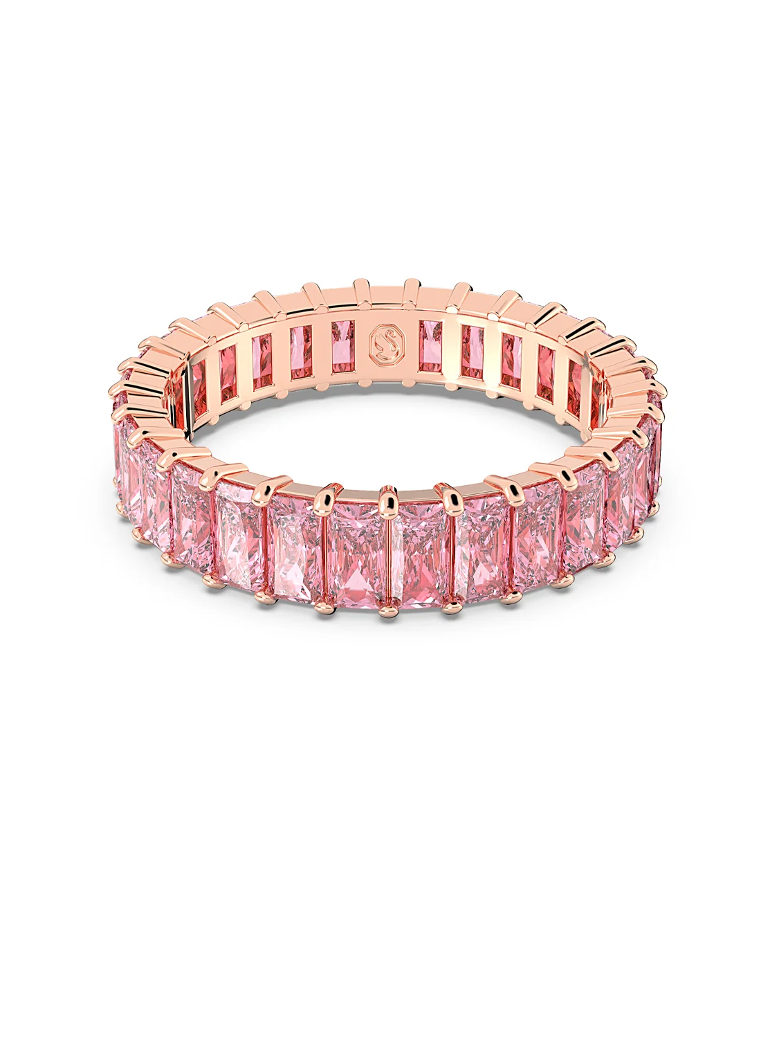 SWAROVSKI Nhẫn Matrix, Baguette Cut, Pink, Rose Gold-Tone Plated